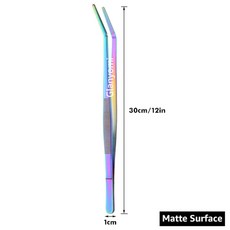 다채로운 8 12 주방 집게 스테인레스 스틸 요리 정밀 핀셋 바베큐 음식 스타일링 베이킹 장식, 30 Bent Rainbow