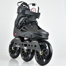 인라인 스케이트 롤러 블레이드 성인 스피드 입문용 3륜 큰 바퀴 휠, 블랙(3x125) 125mm 블랙 휠