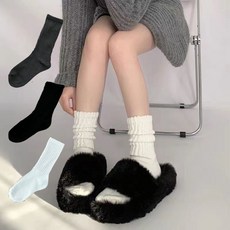 주디앤 물결 두툼 발목양말 레이어드 양말 3종세트
