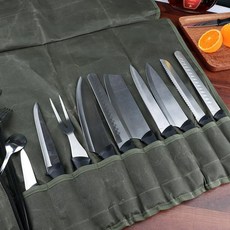 칼 가방 보관 접이식 파우치 휴대용 롤, 1개, 딥그린