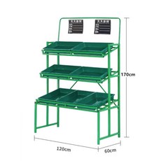 야채가게 업소용 선반 판매 매대 진열대, 그린3단바구니포함, 1개