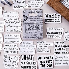 45 개/상자 영어 신문 종이 스티커 장식 diy 일기 scrapbooking 씰링 스티커 kawaii 편지지 어린이 스티커, 1개, 단일