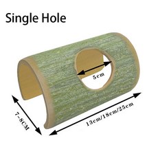 천연 대나무 햄스터 터널 골든 베어 기니 돼지 나무 구멍 쉼터 작은 동물 애완, 25cm, Single hole, 1개