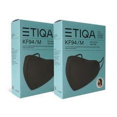 에티카 KF94 보건용 마스크 라운드 베이직 블랙 중형 20매입, 10개입, 2개