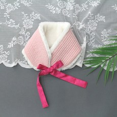샵마시모 (여아한복 소품) 자체제작 천연염색 면누빔 분홍 볼끼 에코퍼 털 귀도리