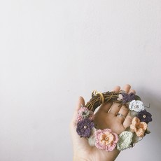 가랜드 자체디자인 따뜻한 심플 수공 코바늘 편직 화환 적합한 선물 실내 커피숍 장식, T01-오렌지색
