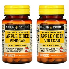 Mason Natural Extra Strength Apple Cider Vinegar 메이슨 네츄럴 엑스트라 스트렝스 애플사이다비니거 100정 2병 프리폼