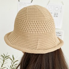 아모르데이 여성용 캘린니트버킷햇 와이어 데일리 사계절 벙거지 모자