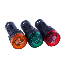 부저 램프 LED 알림표시 DC12V 22mm, 주황색, 1개