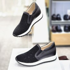 탠디 WX2P1208 키높이 큐빅장식 캐쥬얼 슬립온 여성 5cm 블랙QJG75JG75