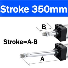 공압 실린더 피스톤 더블 액팅 에어 SC32 40 50 63 50 75 100 125 1000mm 스트로크, 11 Stroke 350mm_02 BORE 40mm