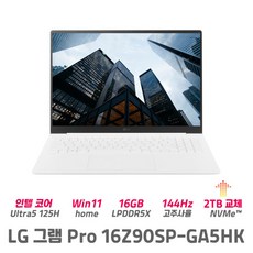 LG그램 16Z90SP-GA5HK 울트라5 16GB 512GB 윈11홈 대화면 가벼운 노트북