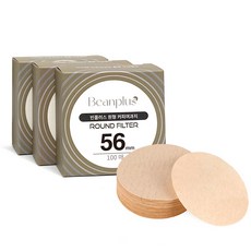 빈플러스 마이더치 여과지 더치커피메이커 라운드 필터 56mm 100매 세트, 3개
