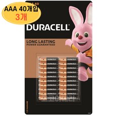 듀라셀 알카라인 건전지 AAA, 40개입, 3개