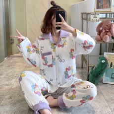 임부 에어 면 겨울 가을 산욕기룩 산모 산후 수유복 보온 11 달 10 홈웨어