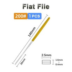 연마기사포 150-600 #3*140mm 다이아몬드 파일 금속 보석상 돌 연마 나무 조각 공예 더블 컷 도금 바늘 파일 수공구, 7) Flat 2mm 200Grit