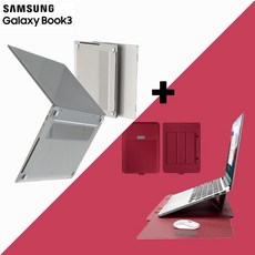 갤럭시북3 프로 16인치 노트북 케이스 NT960XFG NT960XFT 파우치 가방, [세트] 투명케이스+스탠드파우치(와인)