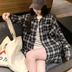 라라홀리 빈티지 포근 캐주얼 루즈핏 체크 셔츠