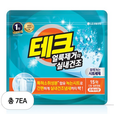 테크 파워 시트 세제 실내건조 프레쉬, 15매입, 7개