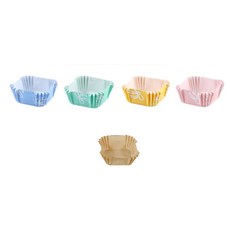도시락 떡 쿠키 코팅종지 45mm 5색 혼합색상 100매, 1개, 100개