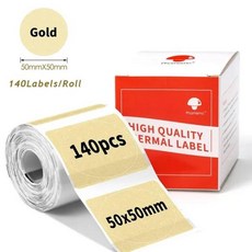 Phomemo 셀프 접착 라운드 화이트 투명 컬러 라벨 M110 M220 DIY 로고 디자인 QR 코드, 20 Gold 50mm