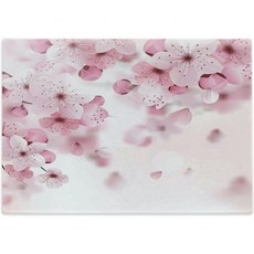 도마 주방 커팅보드 위생 Ambesonne 농촌도마 시골길 헛간에 있는 농가와 트랙터 쪽 폭풍우가 몰아치는 날 사진 장식용 강화유리 커팅 및 서빙보드 라지사이즈 그레이그린, Pale Pink, 1개