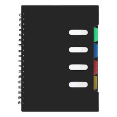 생활비지갑 수평 루즈 플래너 저널 학생용 A5 바인더 학교 플래너, Black