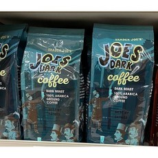 Trader Joe's Ground Joe's Dark Roast Coffee 트레이더조 그라운드 조 다크 로스트 커피 13oz(369g) 4팩, 369g, 4개