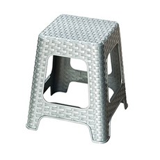 동일 라탄무늬 힐링의자 플라스틱의자 행사 간이 휴대용 캠핑용, 실버(Silver)