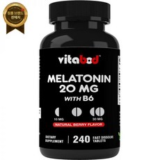 Does not apply 잠잘오는 20mg - 240알의 빠른 용해비타민- 없음 천연 베리 향., Does not apply 잠잘오는 20mg - 240, 1개, 240정
