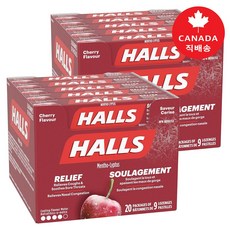 HALLS 호올스 목캔디 체리맛 9개입x20팩-2박스(답답한 목>막힌 코를 시원하게~), 9x20팩(스틱)/2박스