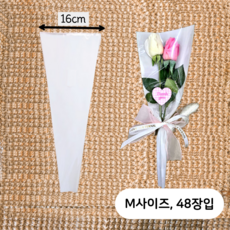하리움 무지 컬러 봉투형 꽃다발 포장지 48장입, 화이트 화이트