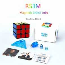 자석 큐브 Moyu RS3M 2022 자기 부상 큐브 마그네틱 3×3×3 전문가용 스피드 퍼즐 매직 Maglev Magic cube, 02 RS3M Black