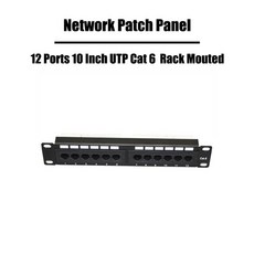 랜통신 케이블 도구 12 포트 utp cat 5ecat 6 네트워크 패치 패널 벽 장착형랙 장착형 1u rj 45 플루크 패스 이더넷 네트워킹, 고양이 6 10인치