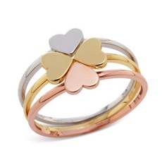 14k삼색레이어드반지