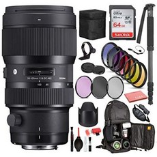 Sigma 50-100mm f1.8 DC HSM Art Lens for Canon EF with Bundle: Sandisk 64gb SD Card 9PC Filter Kit, One Color_One Size, 상세 설명 참조0, One Size