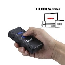 택배스캐너 바코드 무선 블루투스 Eyoyo 미니 1D 스캐너 호환 2.4GHz 유선 연결 맥 안드로이드 iOS 리더, 2.1D CCD Scanner, 1개