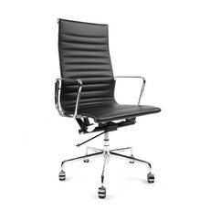 임스체어 명품 오피스 가죽 인테리어 오피스 체어 EA119 eames chair 휘게 체어 사무실 디자인 컴퓨터 고급 1인용 사무용 의자, 인조가죽(PU) - 블랙, 1개