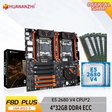 HUANANZHI X99 F8D PLUS LG 호환A 2011-3 XEON 메인보드 인텔 E5 2682 V4 x 2 4x32G DDR4 RECC 메모리 콤보 키트 세트