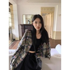 엄마친구아들 배석류 체크 셔츠 2화 정소민 옷 오버핏 남방 핑크-144170