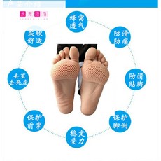 글로벌멀티샵 논슬립패드실리콘 벌집 장 두꺼운 쿠션 하이힐 깔창 여자발 발바닥 미끄럼방지방석, 벌집 앞꿈치 매트 피부색 4대