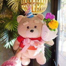 인형 꽃다발 19곰 테드 2종 [졸업식 생일 여자친구 선물], 생일꽃다발