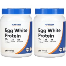 Nutricost 에그 화이트 프로틴 계란 흰자 Egg White Protein 무향 454g 2통