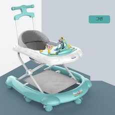 okyaios 베이비 보행기 다용도 보행기, 1개, 그린(오르골+핸들+발매트)