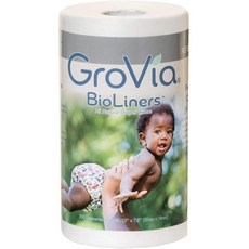 [기저귀 용품] GroVia BioLiners 미향상 기저귀 라이너 200개 카운트, 1set, 1set