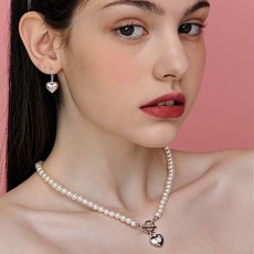 [Hei][노정의 비비지 엄지 아이브 이서 착용] bebe heart toggle pearl necklace