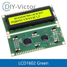 LCD1602 LCD 1602 2004 12864 모듈 블루 그린 스크린 HD44780 컨트롤러 블루 블랙 라이트 16x2 20X4 문자, 2) 1602 Green