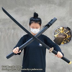 사무라이 카타나 일본도 가검 알루미늄 칼집이 있는 나무 전사 칼날 Tang Hengdao Laidao 검 소품 어린이 장난감 무술 밤보, [18] T