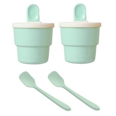 라임올리브 실리콘 미니 아이스크림틀 2p + 스푼 2p 세트, 0 Mint, 3세트