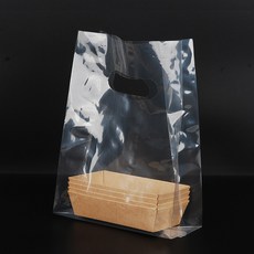 월드몰 PE 투명 무지 비닐쇼핑백 소 100개 16 x 7 x 27 cm